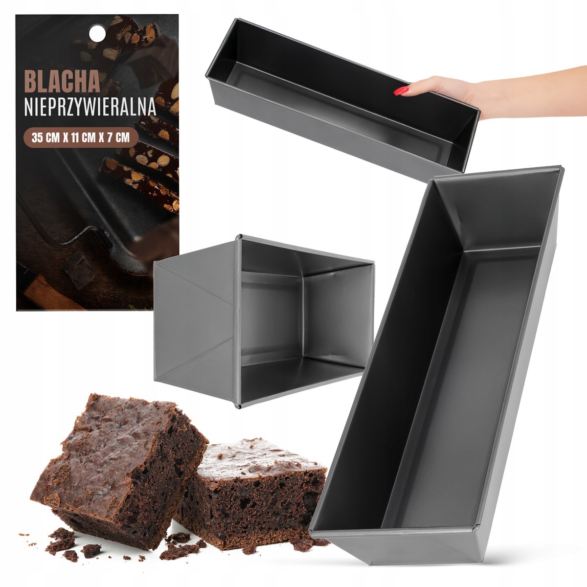 Merkloze Bakvorm Rechthoekig Anti-aanbak 35x11x7cm