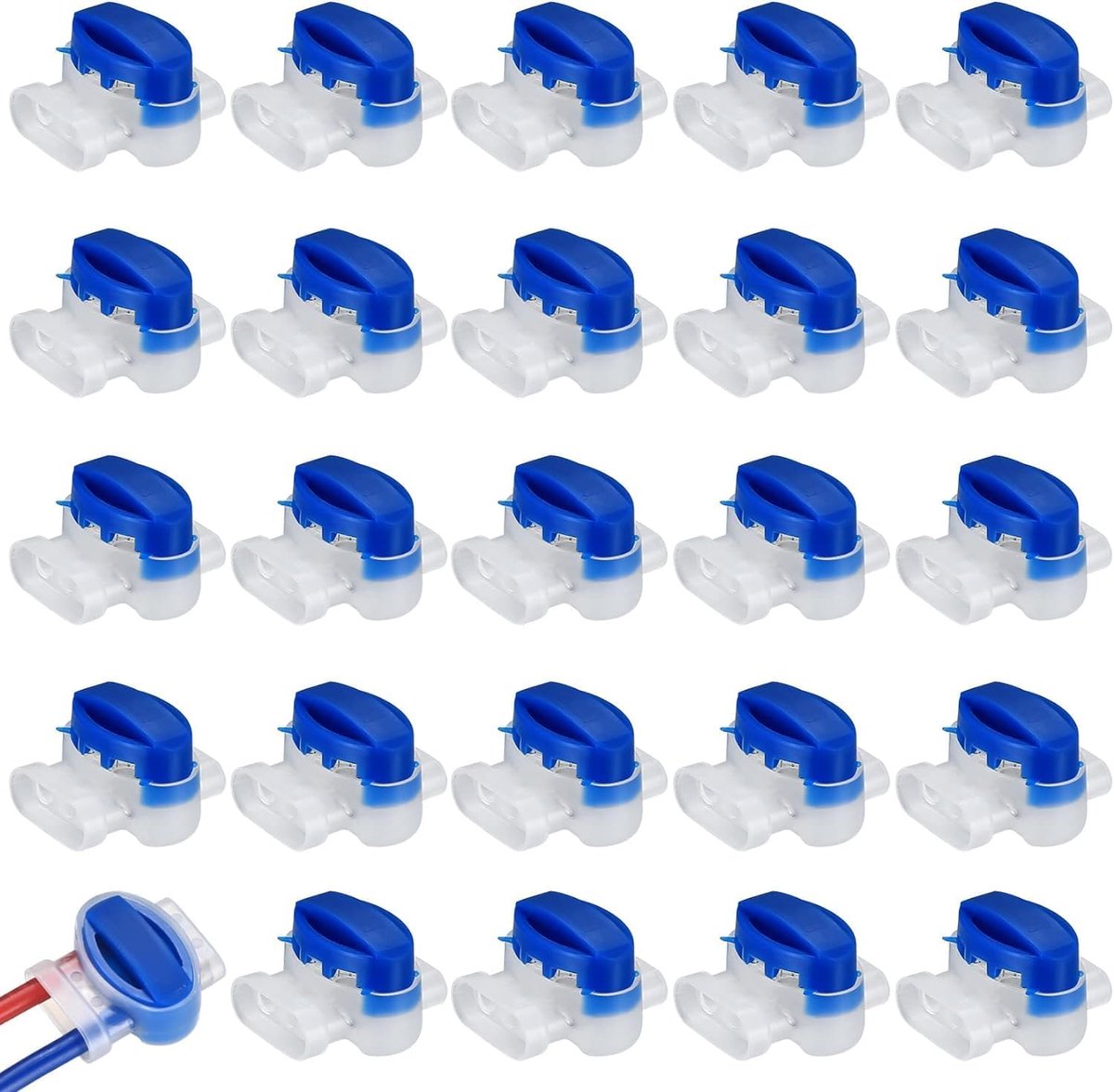 Gel Connector - 25 Stuks - Kabelverbinder - Model 314 - Begrenzingsdraad - Draadverbinders voor Perimeterdraad - Draadverbinder voor Robotmaaier - Waterdichte Kabelklem - voor Robotmaaiers / Tuin / Outdoor / Auto - Lasklem met Gelvulling