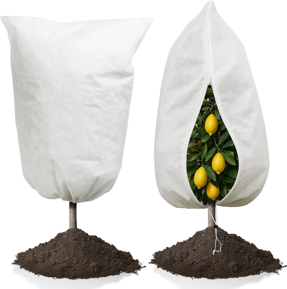 Tuinfleece Beschermhoezen voor Planten - Set van 2 - Winterbescherming 70g 60x80cm voor Tuinplanten