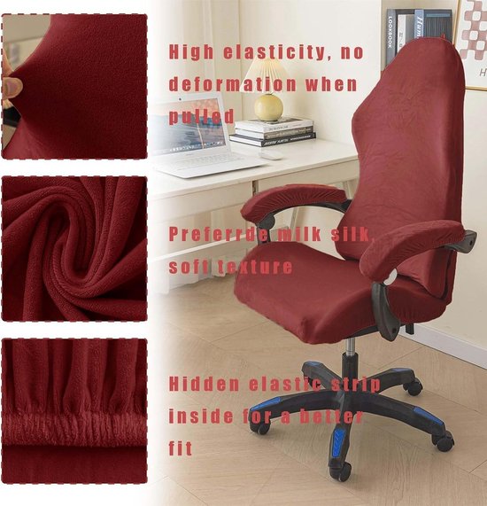 Gaming Stoel Cover Set van 4 Stuks met Armleuningen - Verwijderbaar, Wasbaar en Antislip - Geschikt voor Gaming en Computerstoelen (Rood) — afbeelding 4