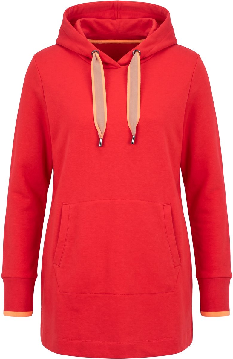 Laurasøn - Dames - Lang sweatshirt capuchon lange mouw OEKO-TEX - Rood - Maat 40+