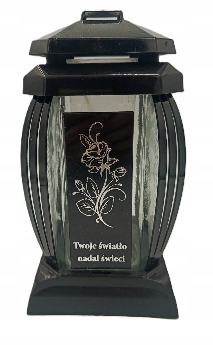 Prima Shrine Kaars Zwart Zilver Kaars met Toewijding en Insert 24cm