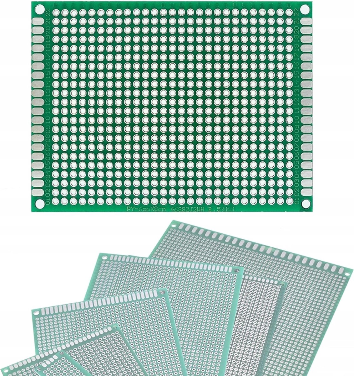 Dubbelzijdige universele printplaat 60 x 80 mm groen