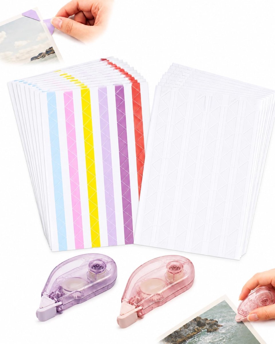 2040 stuks transparante en kleurrijke fotostickers, 20 vellen met 2 rollerstickers voor fotoalbum, scrapbooking en doe-het-zelf