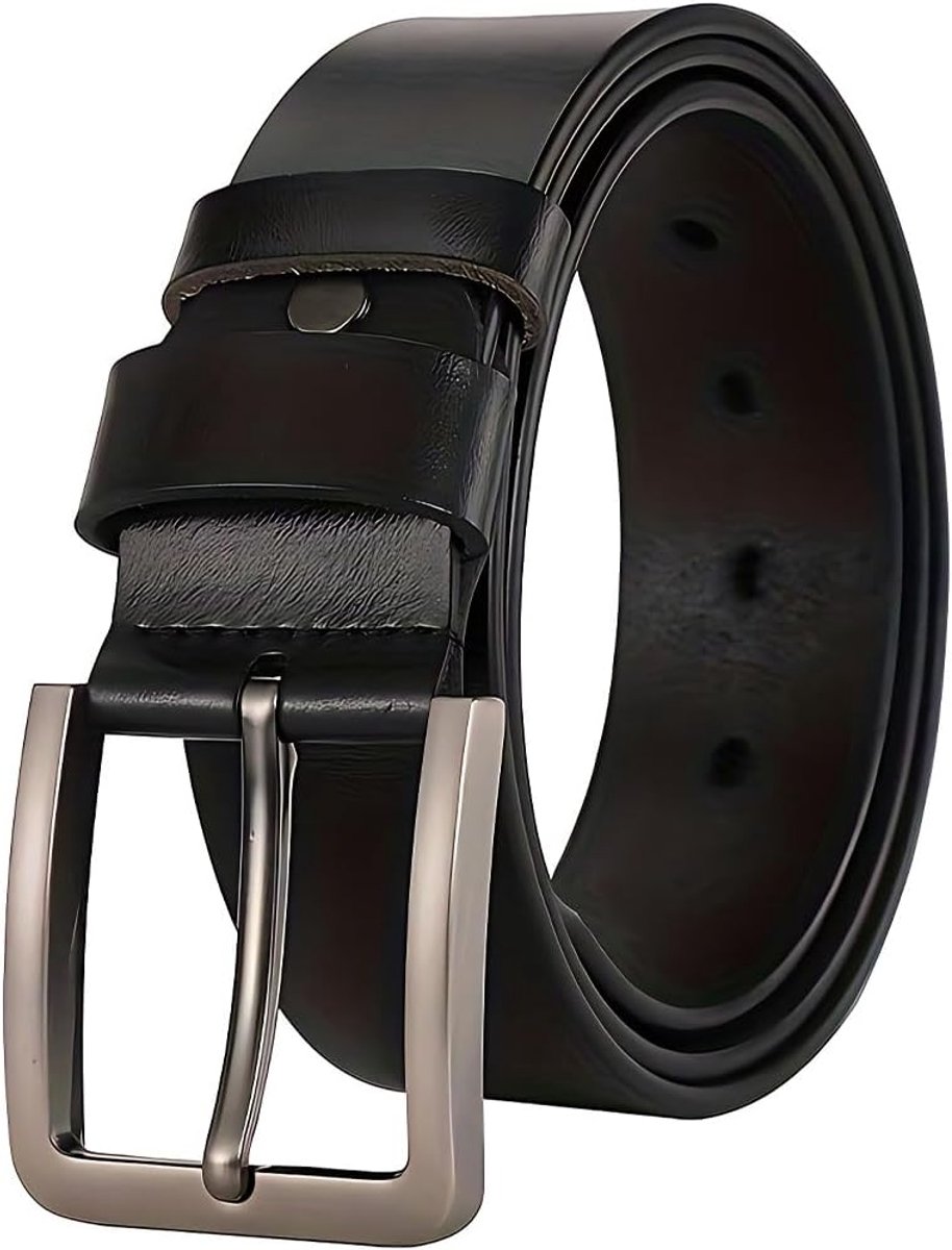 Herenriem, leren riem voor heren, werk voor zakelijke en formele evenementen, breedte 35 mm, 130 cm