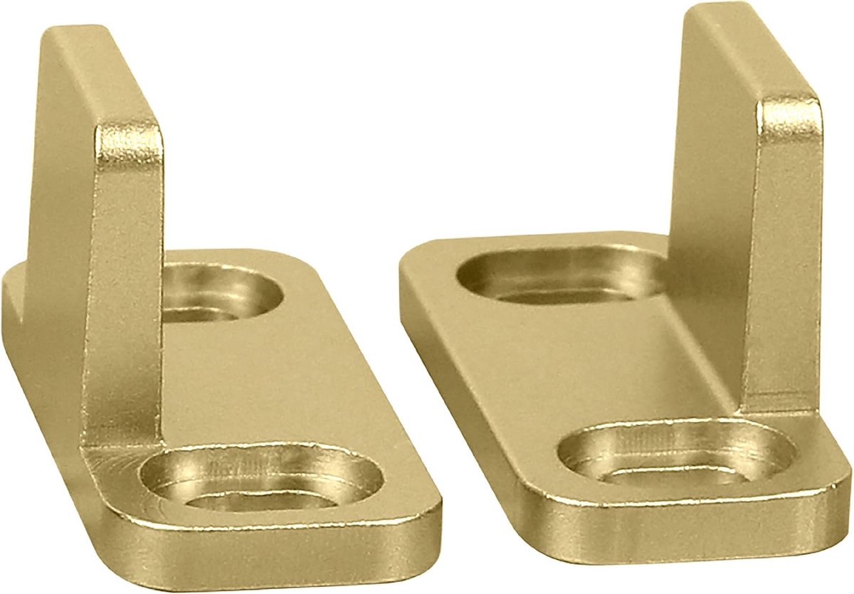 Hardware N700-113 Interieur Schuifdeuren Schuur Deur Hardware Dubbele Vloer Gids, 1 3/4", Geborsteld Goud