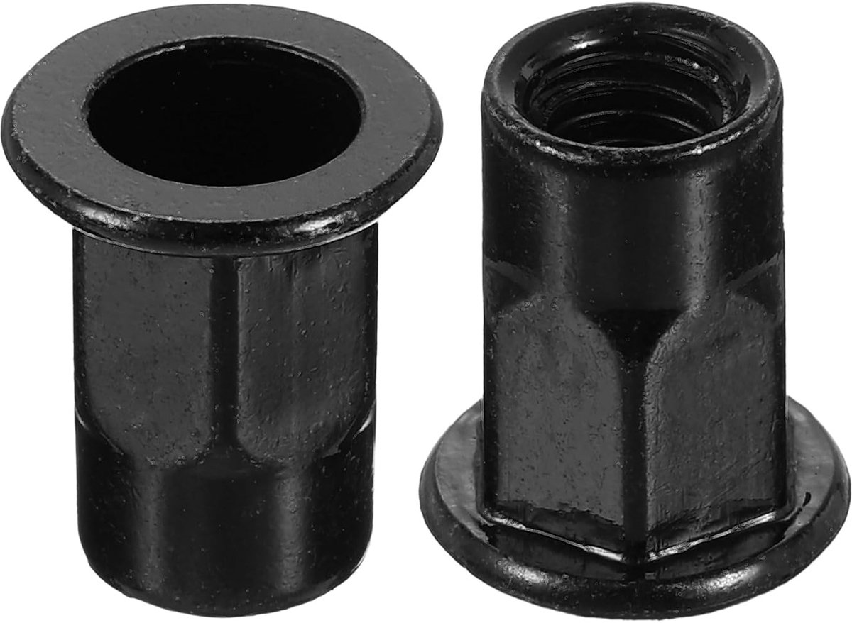 Klinkmoeren schroefdraad halfzeskant koolstofstaal platte kop schroefdraad moer 40 stuks