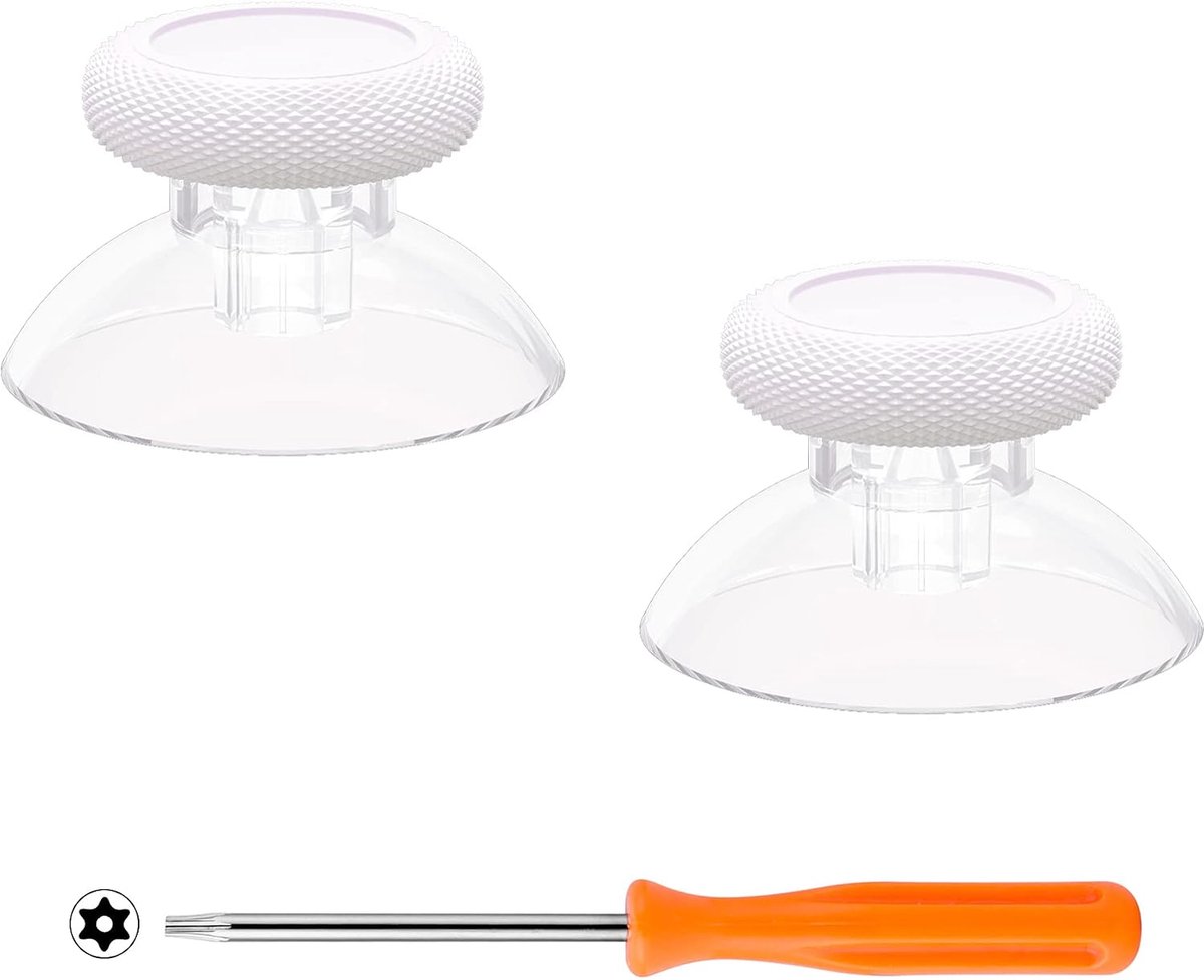 EXtremeRate Vervangende thumbsticks voor Xbox Core draadloze controller, joysticks reparatieset voor Xbox Series X/S-controller, aangepaste analoge stickknop voor Xbox One S/X/Elite-controller - wit