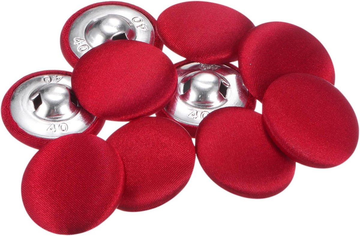 Knopen met stoffen bekleding 25 mm Satijnstof Bedekte naaiknopdjes Ronde knutselknopen Metalen schacht Luikknopen Vintage voor mantel kleding jas blazer pakken DIY