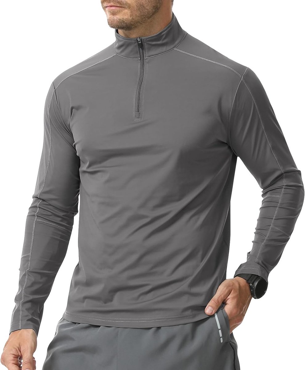 UV-shirt lange mouwen bescherming shirts Rashguard sneldrogend 1/4 rits