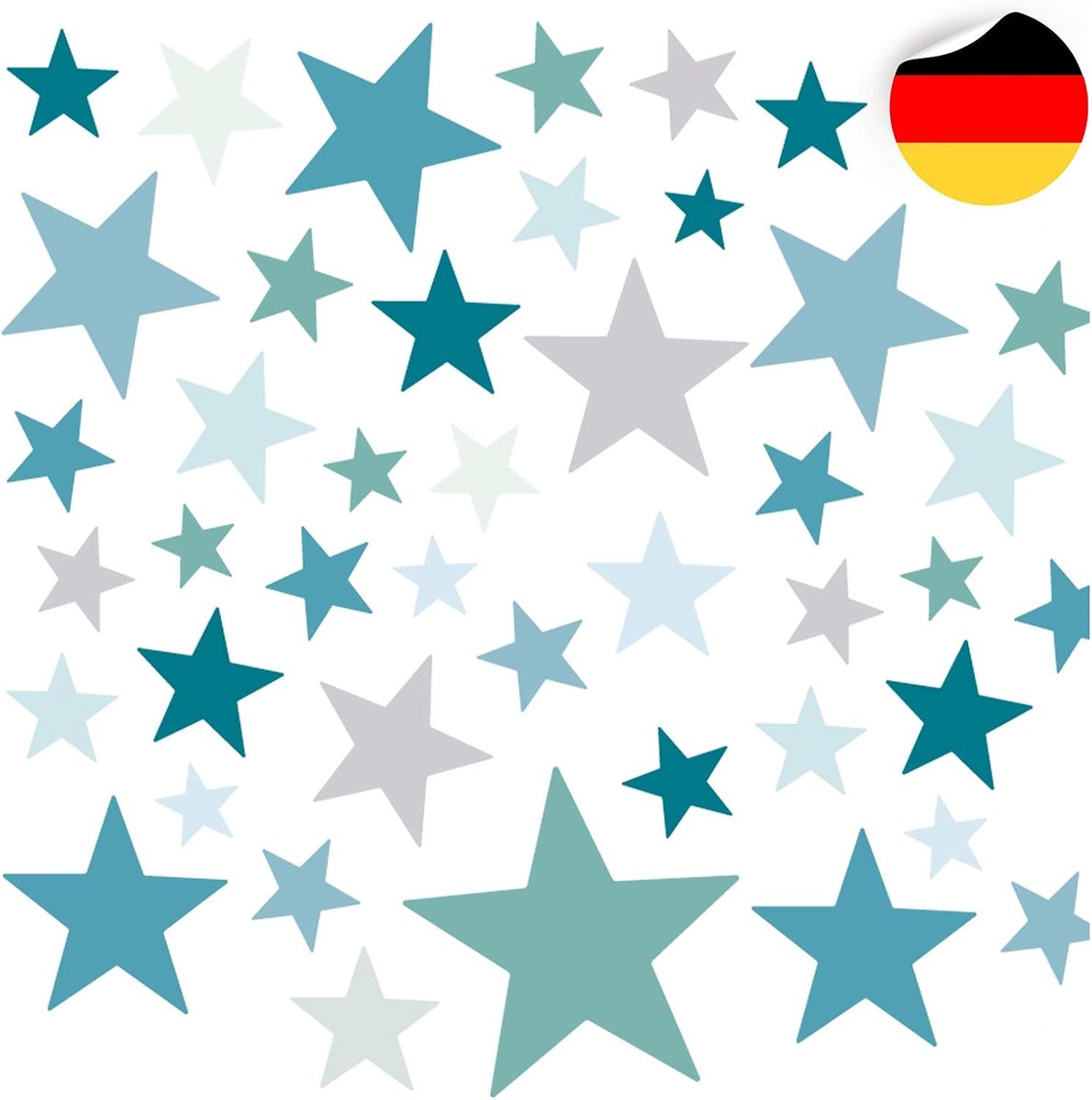 Deco 120 sterren muursticker kinderkamer sterren muursticker set stickers wanddecoratie speelkamer babykamer kinderen slapen mint grijs DL608