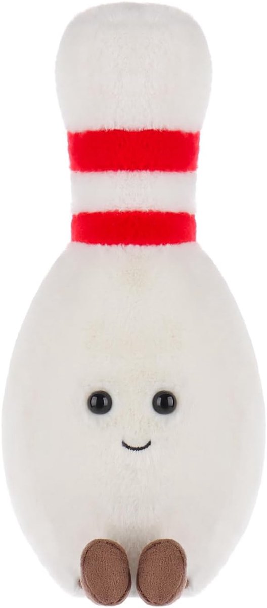 Lamb Bowling Pluche dieren voor kinderen, zacht, schattig knuffeldier voor baby's, meisjes en jongens, pluizige bowling, wit, 24 cm