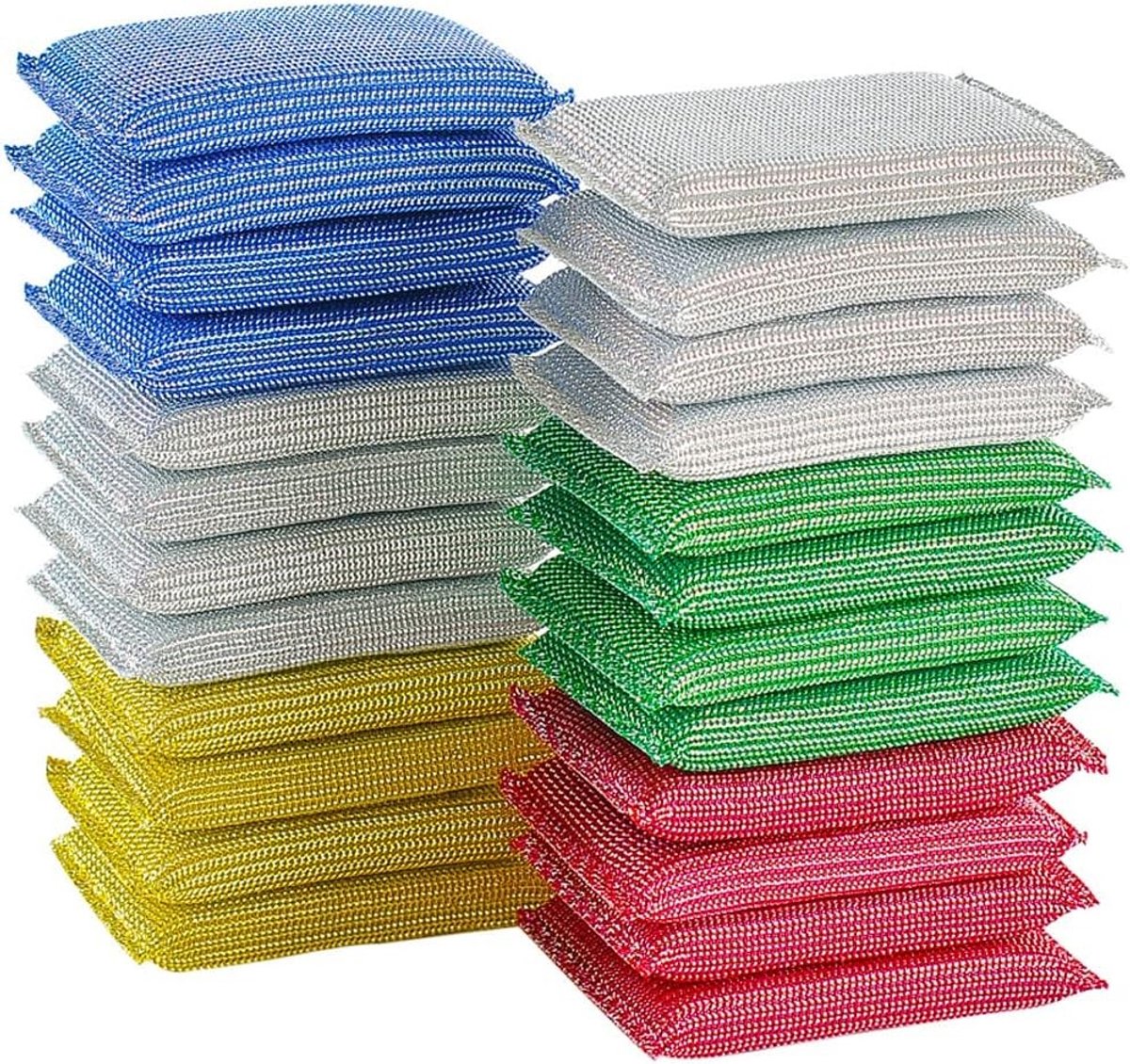 20 Stuks Keuken Schoonmaak Sponsen - Kleurige Cellulose Sponsen, Krasbestendig en Ideaal voor Keuken, Badkamer en Auto Schoonmaak