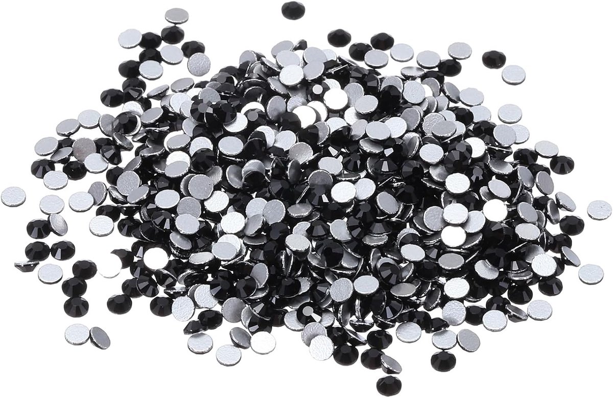 SS4 1440 stuks strass kristallen, glitter steentjes om te knutselen en rhinestones, voor knutselen, kostuums, make-up (zwart)