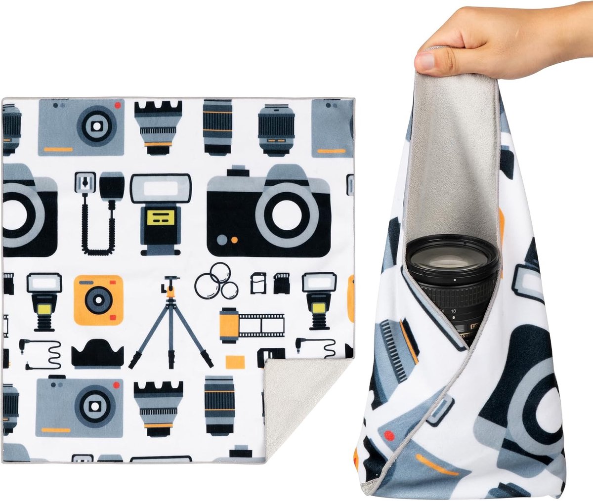 Way Magic Protective Wrap zelfklevende beschermhoes, krasbestendig, stofdicht en wasbaar doek voor camera’s, lenzen, elektronica en cosmetica, 25×25 cm