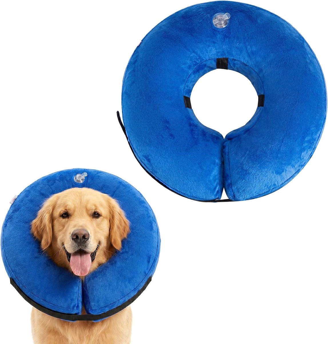 Halsband voor honden, verstelbare beschermende kraag na operaties, zachte anti-lekkraag, zichtvriendelijke Elizabethanische halsband voor honden (L (38-50 cm)