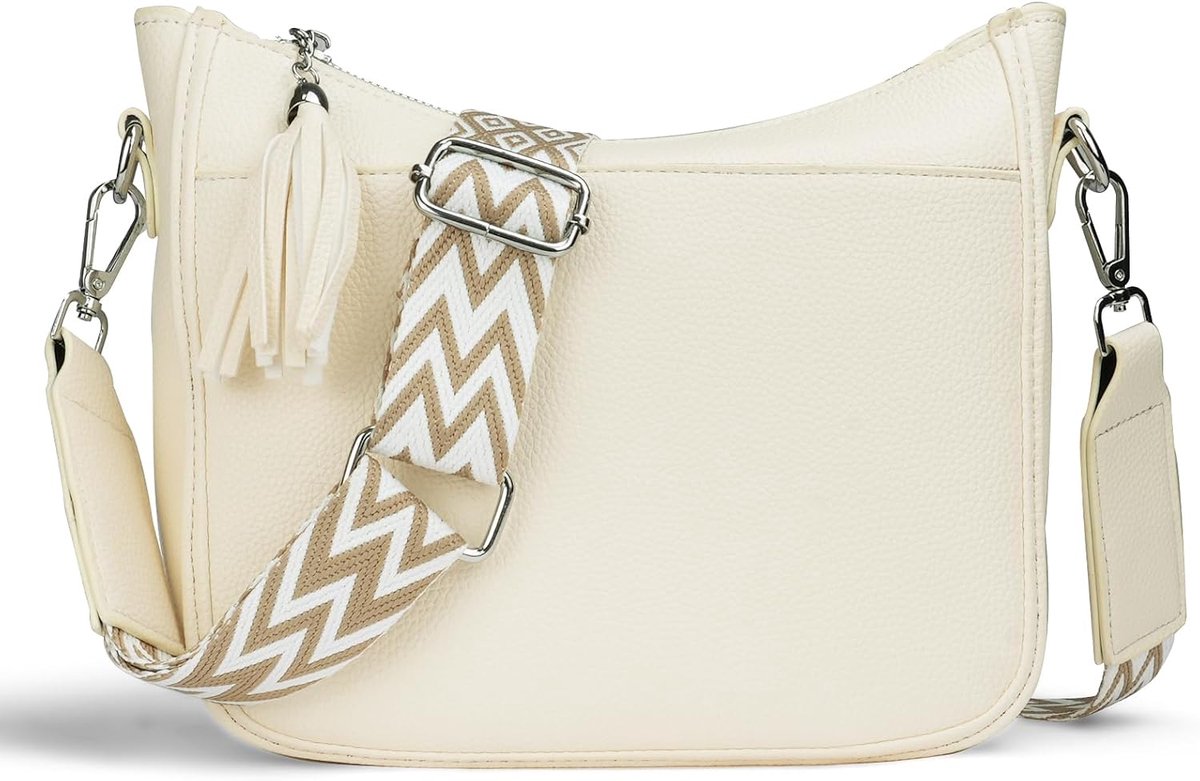 Schoudertas voor dames, handtas, lederen PU-crossbodytas, met verstelbare en afneembare brede riem, meerdere zakken, voor dames, meisjes, reizen, winkelen, werk, dagelijks gebruik