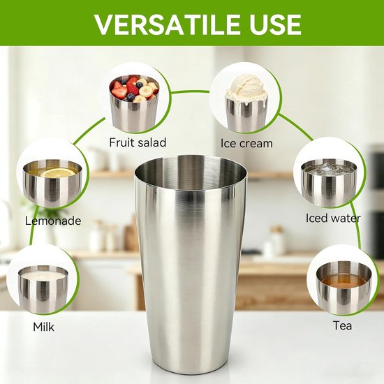 Milkshake-beker, 750 ml, draagbare roerbeker, milkshake-beker, staafmixerbeker, milkshake-mixbeker voor ijs, fruitsalade — afbeelding 5
