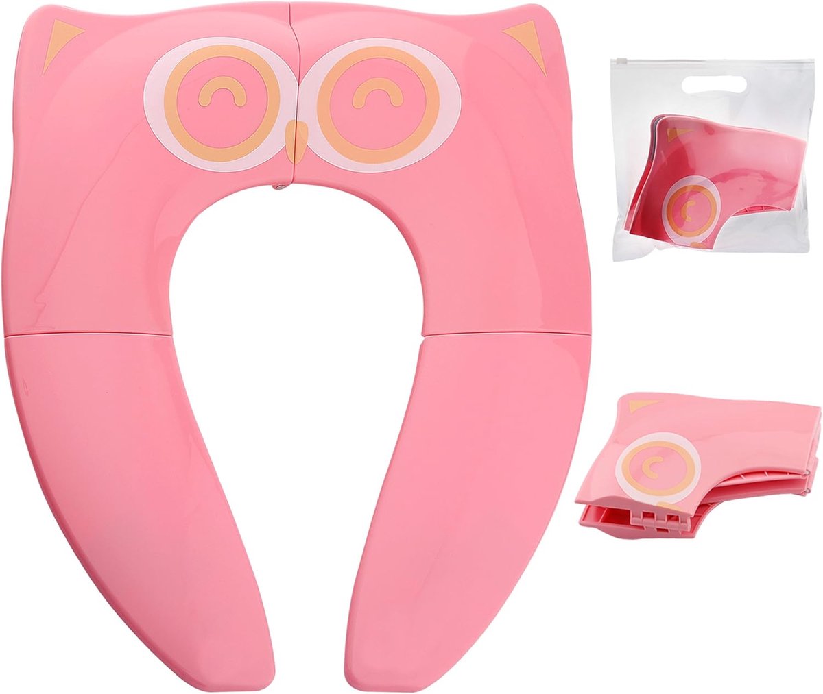 [Upgraded versie] Opvouwbare toiletbril kinderen toilettrainer, reizen wc-bril toilet potje voor onderweg (roze) | Travel Folding Travel Potty Seat voor kinderen, baby, roze