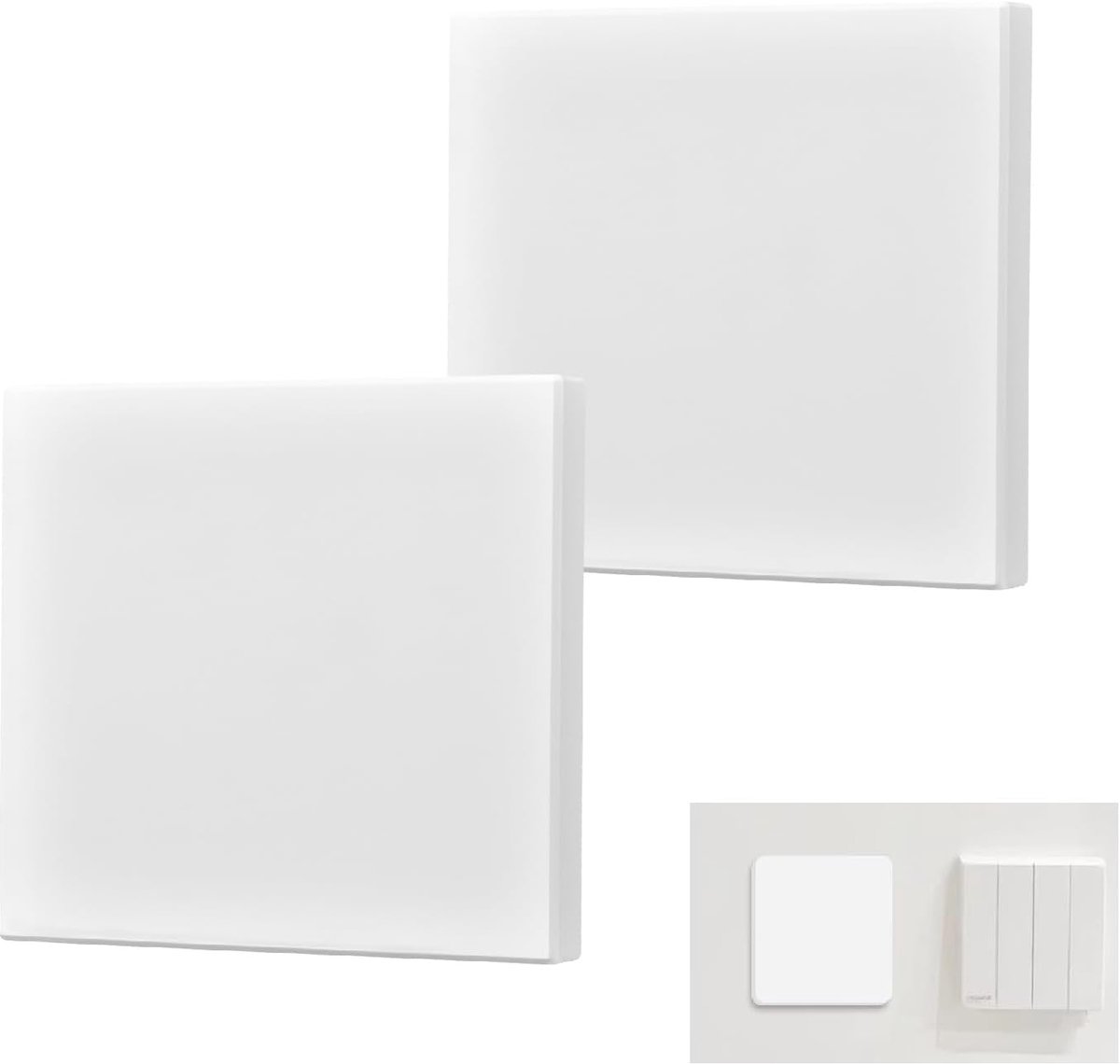 2 stuks Stopcontactafdekking Inbouw 8,6 × 8,6 cm Blindafdekking Stopcontact Afdekking Wit voor Ongebruikte Stopcontacten of Schakelaars