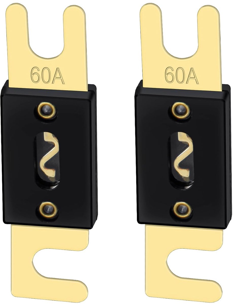 Fuse ANL-60 60 Amp voor Auto Voertuigen Audio Systeem Blad Gold Tone & Zwart 2 Pack