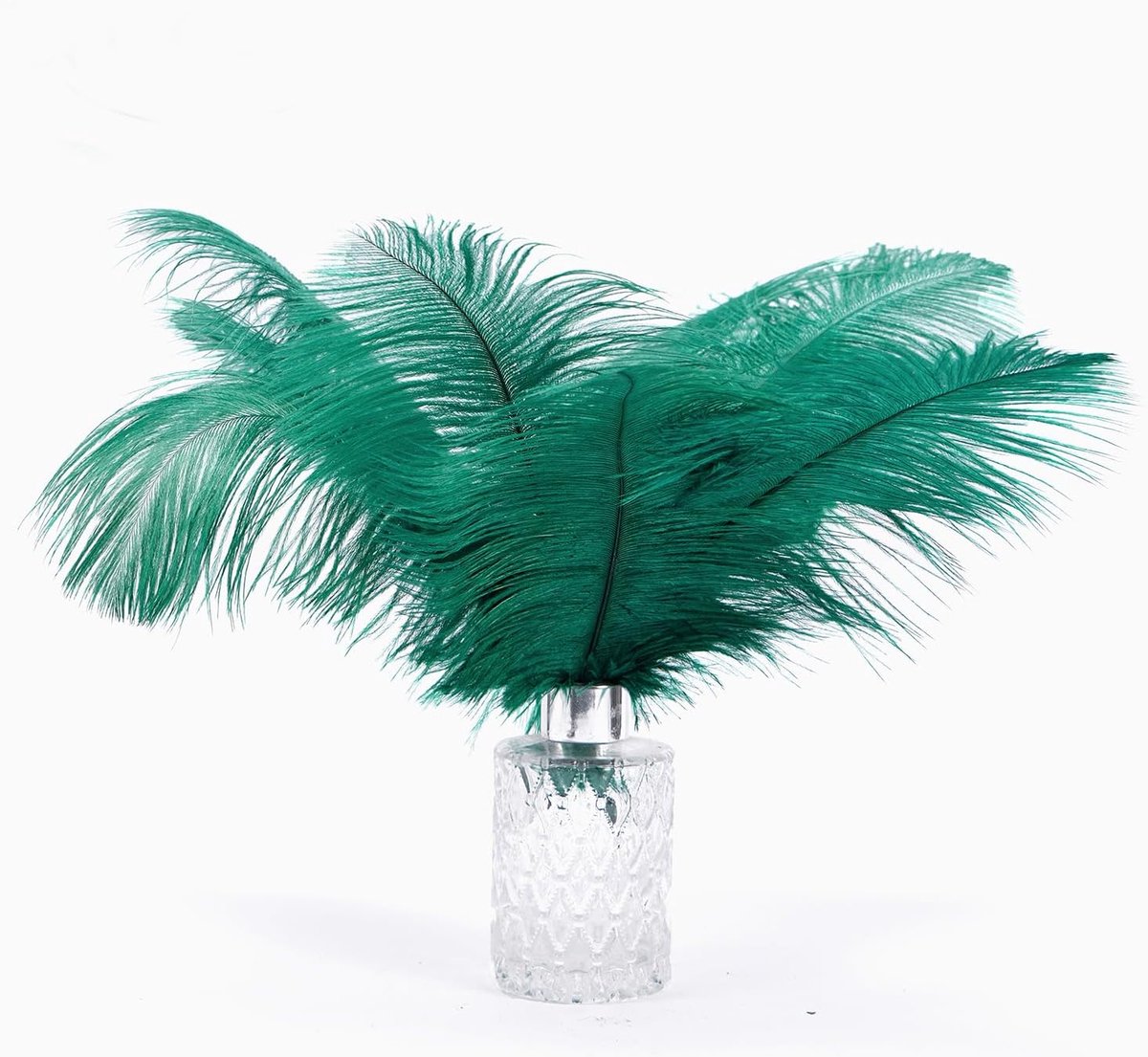 Veren 10 stuks zachte pluizige veren om te knutselen, perfecte doe-het-zelf voor vaasvullers, bruiloftsdecoratie en kerstversiering (donkergroen)