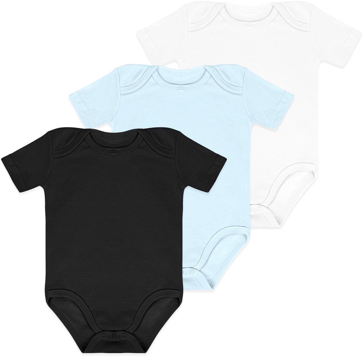 SolidKeus - Set van 3 Katoenen Baby Rompertjes voor Jongens en Meisjes