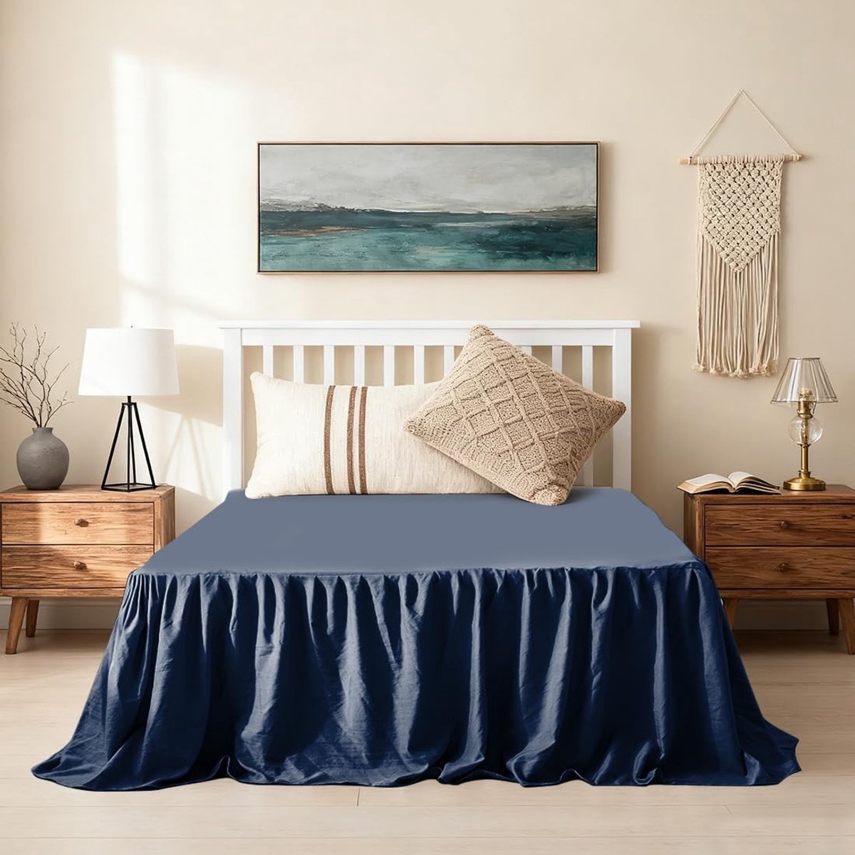 SolidKeus - Elegante Bedskirt 140 x 200 cm met Rimpelrand
