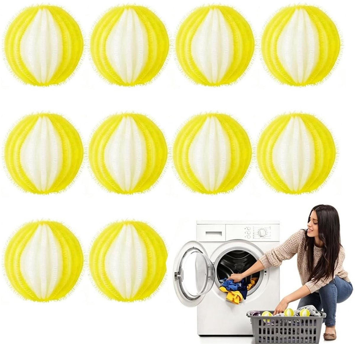 SolidKeus - Herbruikbare Anti-Pluisballen voor de Wasmachine, 10 Stuks
