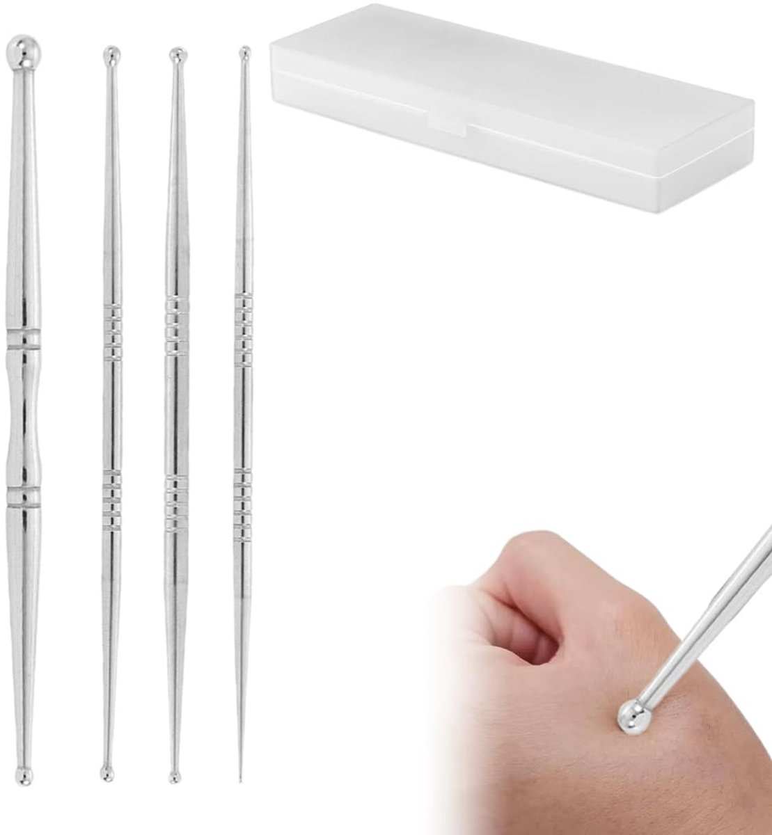 SolidKeus - Set van 4 Acupunctuurpennen voor Gezichts- en Oormassage