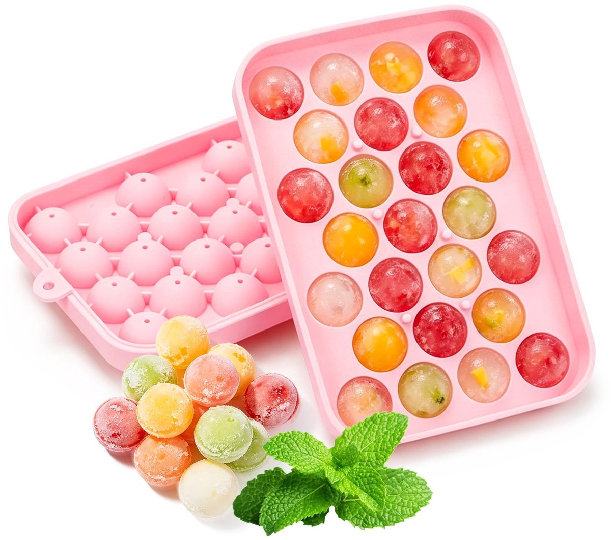 SolidKeus - Silicone IJsblokjesvorm Ronde Ballen Set van 2 Stuks