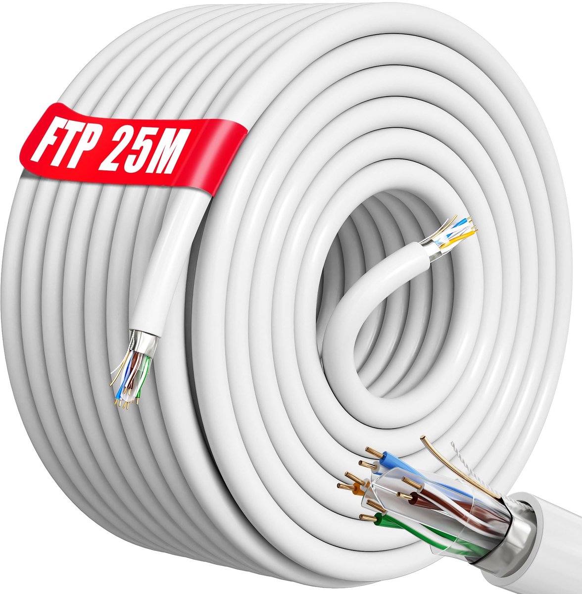 SolidKeus - Bulk Ethernet Kabel 25m Cat 6 met PiMF Bescherming