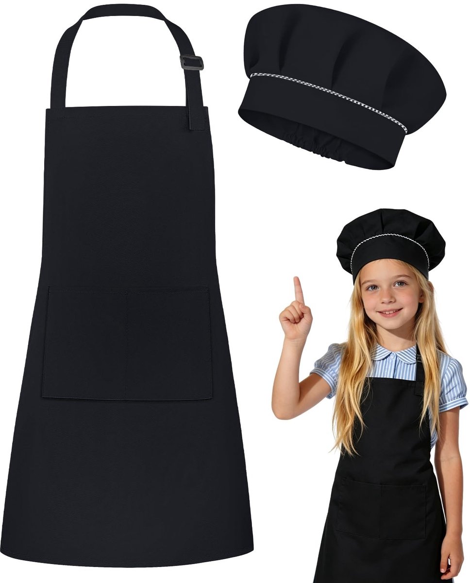 SolidKeus - Kinderschort met Koksmuts voor Creatieve Koken en Knutselen