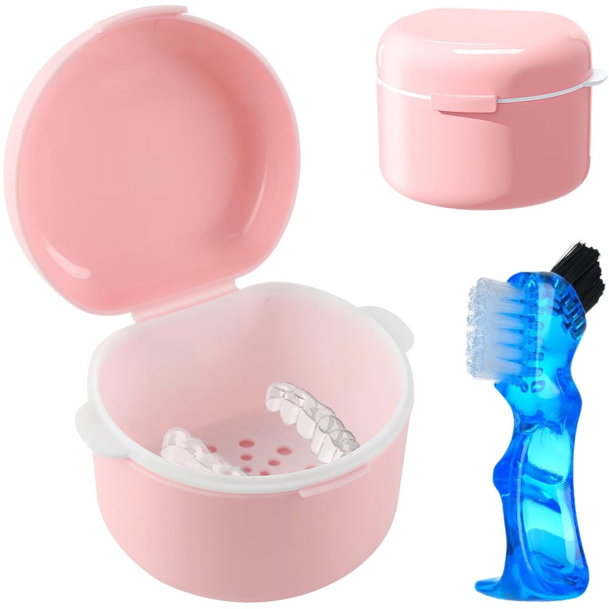 SolidKeus - Dental Prosthesis Box met Reinigingsborstel en Filter