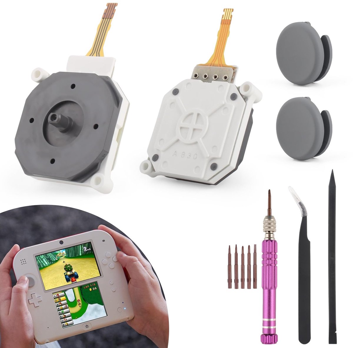 SolidKeus - 2 Pack Analoge Joystick voor Nintendo 2DS/3DS Vervanging
