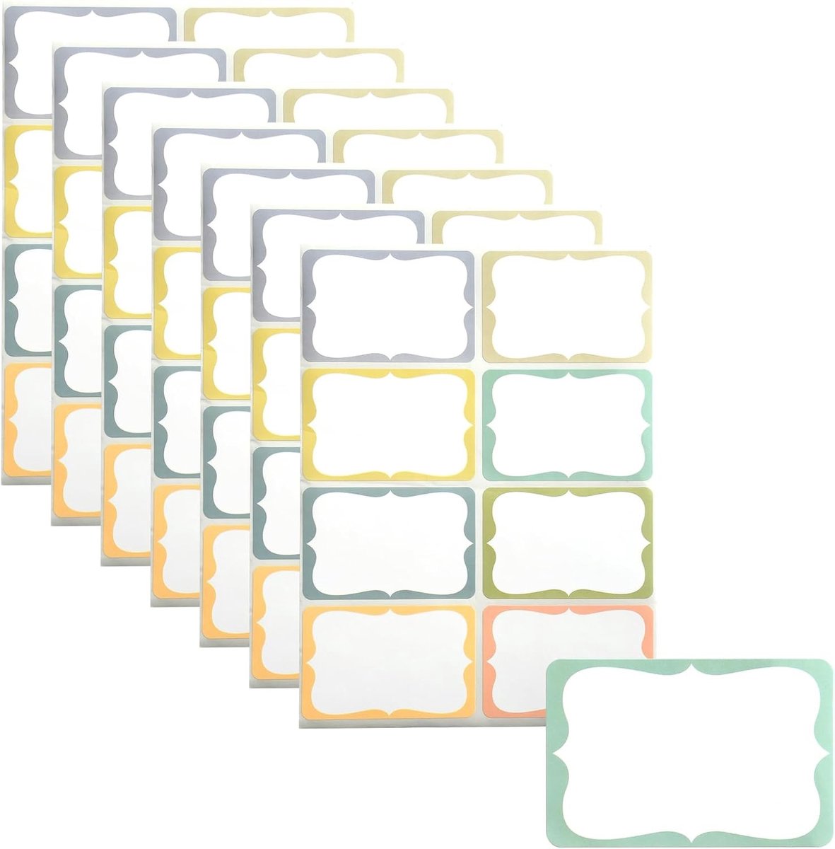 Set van 200 Zelfklevende Waterfles Stickers voor Kinderen, Schrijfbare Naamlabels voor Boeken en Schoolbenodigdheden, Multicolor Gepersonaliseerde Labels voor Kinderen