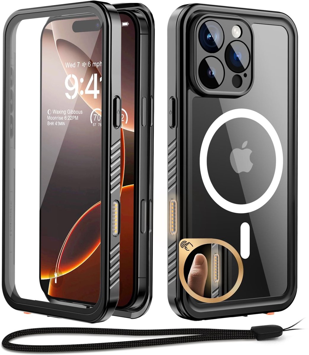 SolidKeus - IP68 Waterdichte Hoes voor iPhone 16 Pro Max met MagSafe