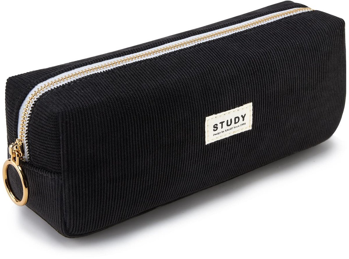 SolidKeus - Zwart Corduroy Pennenhouder voor Meisjes en Tieners