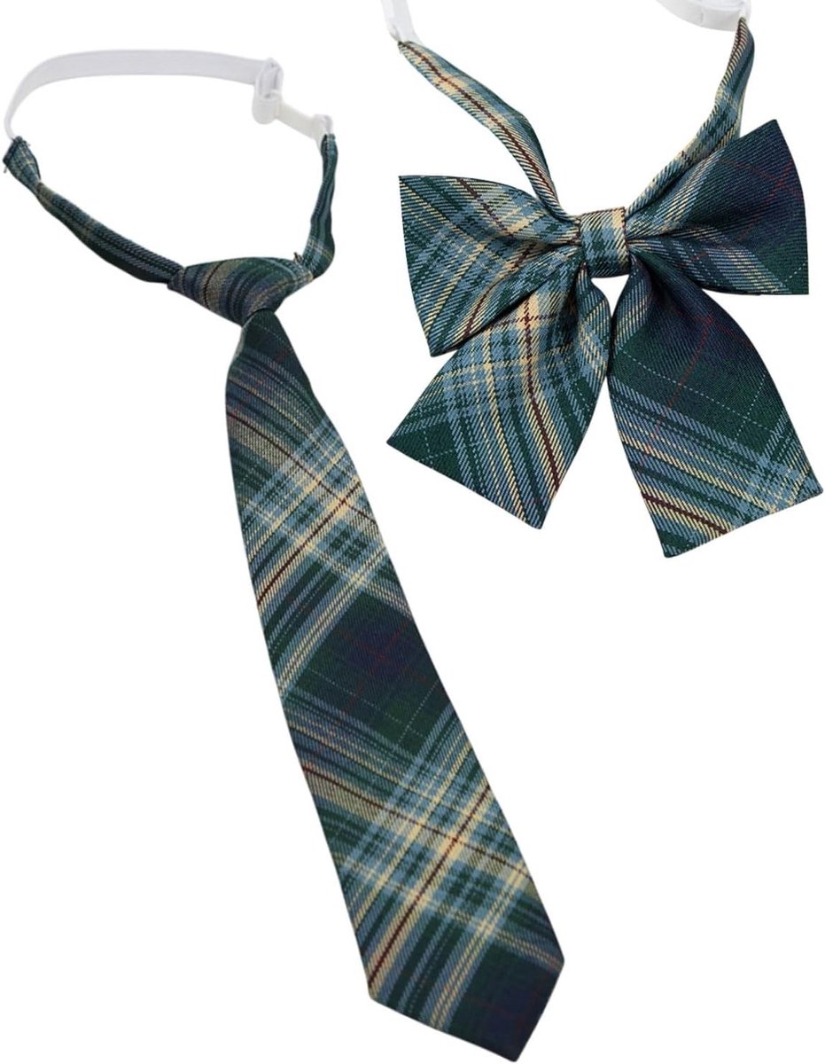Tweed Krawatte in Groen met Tartan Motief voor Dames en Heren, Perfect voor Feestjes en Kostuums