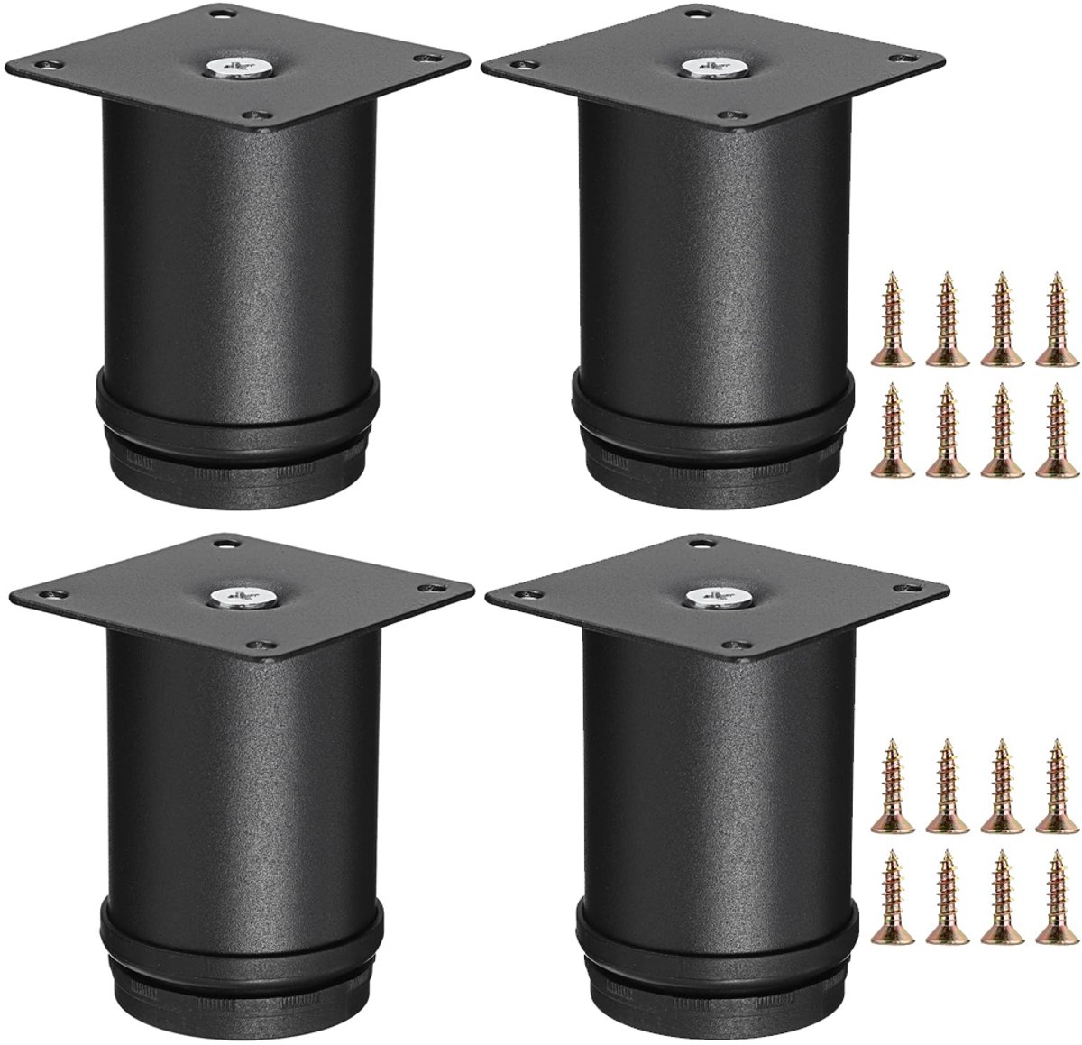 4 Stuks 3 Inch Roestvrijstalen Meubelpoten, Zware Metalen Kastpoten, Verstelbare Ronde Metalen Meubelverhogers, Vervangende Pootverlengers Voor Bank, Stoel En Bureau