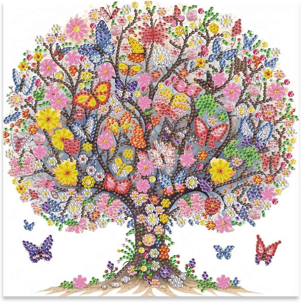 Casalora Diamond Painting-set – DIY "Levensboom" Diamond Painting - DIY Kristallen Strass Diamond Painting - Edelsteen Schilderij voor Wanddecoratie en Interieur - Geschikt voor Beginners en Handwerkliefhebbers - Meerkleurig