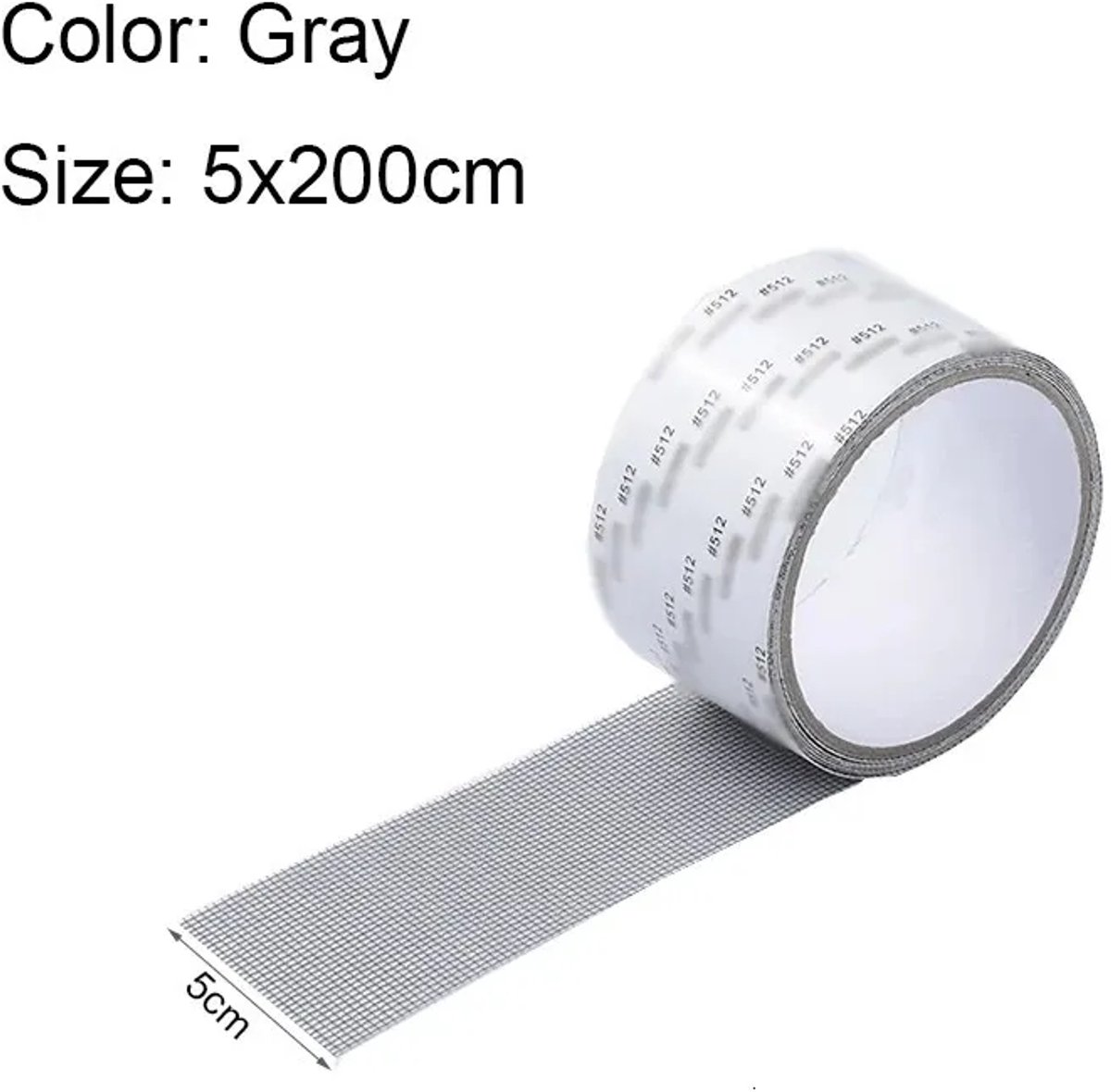 Claoner Horreparatietape - 5x200cm - Zelfklevend - Voor insectenhor - Gaten repareren - Grijs