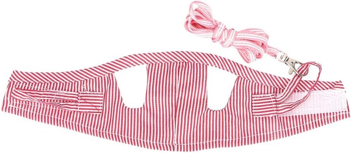 Harnas en Leash Set voor Kleine Huisdieren, Zacht Katoenen Vest voor Cavia's, Chinchilla's en Eekhoorns, Verstelbaar en Comfortabel, Rood