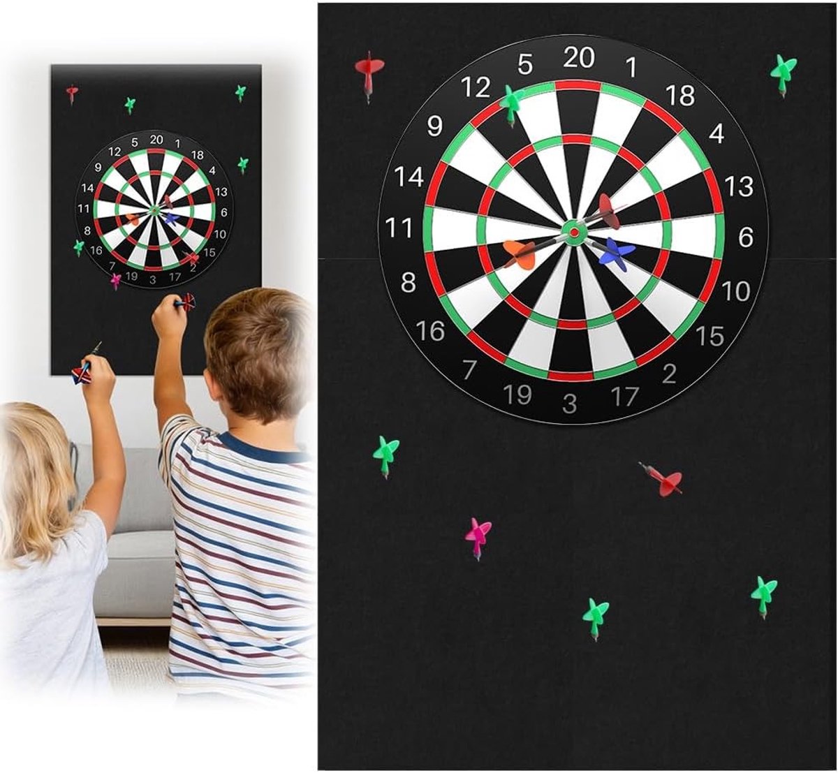 Dartboard Wandbescherming van Vilt, Zelfklevende Wandtegels voor Dartborden, Ideaal voor Geluidsisolatie en Bescherming tegen Schade