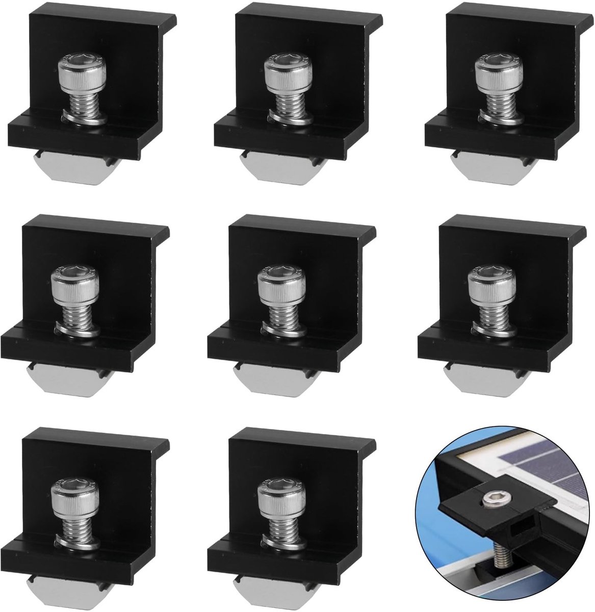 Omgoods - Set van 8 Z-Houder voor Zonnepanelen
