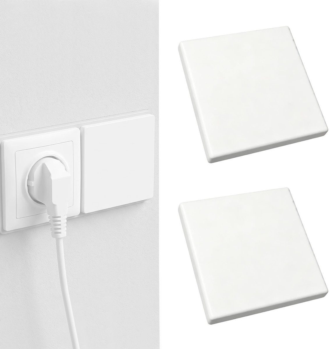 Omgoods - Set van 2 Zelfklevende Wandcontactdozen