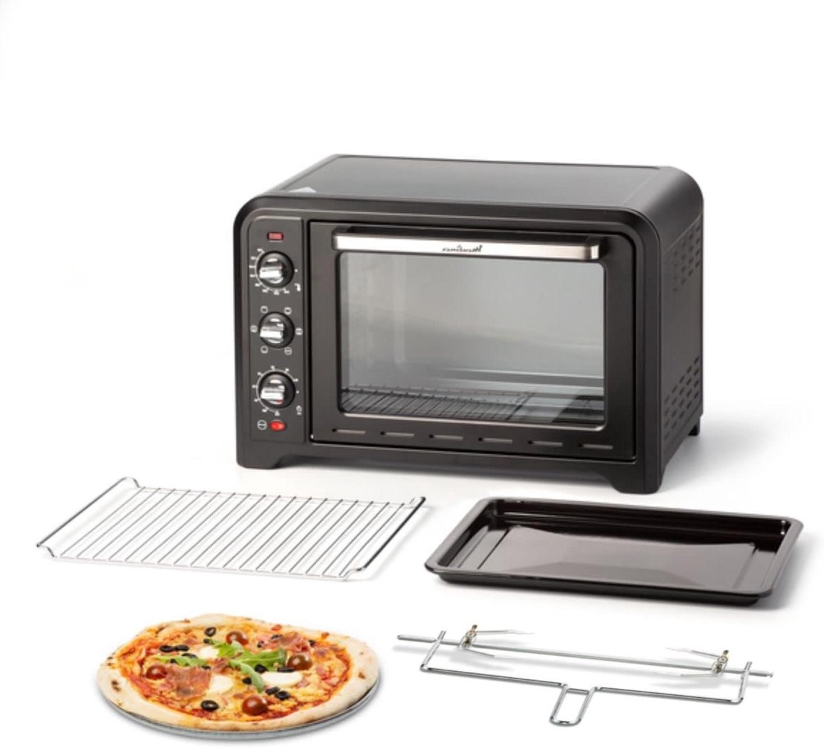 Elektrische Oven - Compacte Oven - Gezinsmaaltijden Bereiden - 7 Kookprogramma's - 39 Liter - Zwart