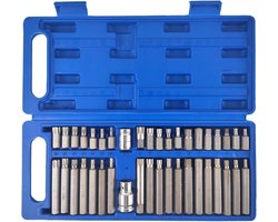 Gereedschapset - Steeksleutelset - Auto reparaties - 40 Delige Set - Chroom-vanadium - Zilver Blauw