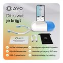 AYO lichttherapiebril, oplader, pouch en handleiding