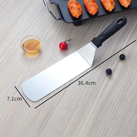 Turner schraper, pannenkoek Flipper, Roestvrij stalen metalen bakplaat spatel, geweldig voor BBQ Grill en platte top bakplaat, commerciële kwaliteit Spatel, Icing Spatel — afbeelding 5